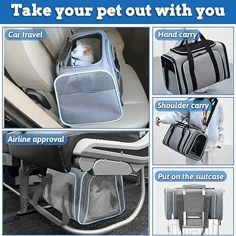 Pet Carrier Backpack Portable Foldable Cat Bag | Medium Pet Travel Carrier