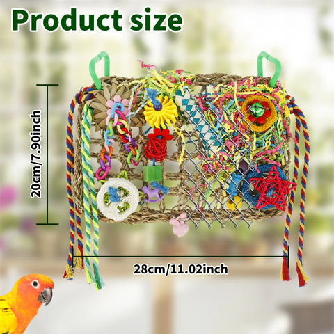 Bird Toys | Handmade Bird Foraging Toys | Fun Parakeet Toys | Portable Foraging Toy | Parrot Chewing Toy | Bird Parrot Toy 1x7.9