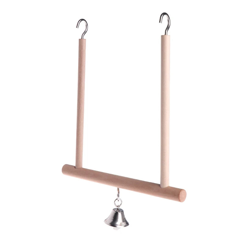 Parrot Hammock Bird Swing | Perch with Wooden Stand | Small Birds Chew Toy | Easy to Hang for Finch Canary