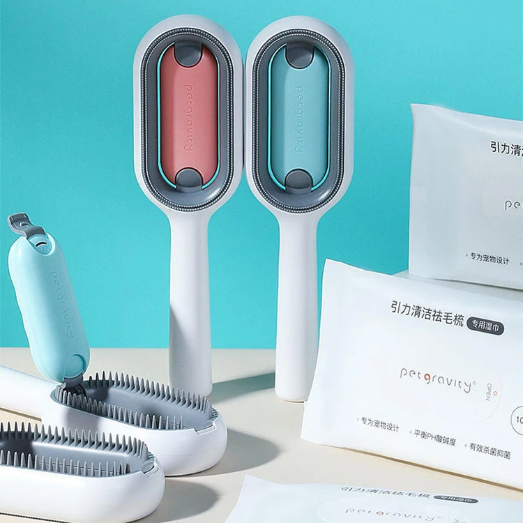 Clean Cat Dog Hair Removal Comb | Pet Grooming Brush | Wipes-Ready Brush for Cats/Dogs | Katten Accessories