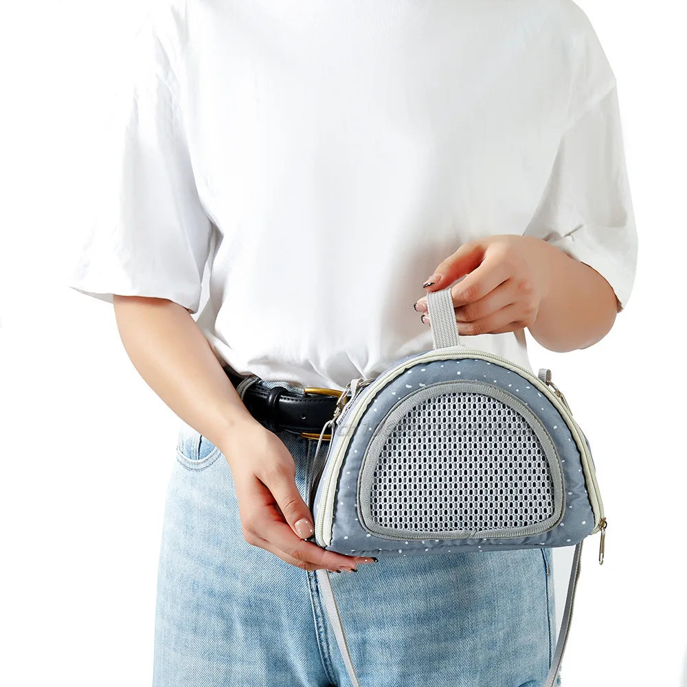 Portable Breathable Small Pet Carrier Bag – Travel Backpack for Hamsters, Guinea Pigs, Rabbits, Reptiles, and More