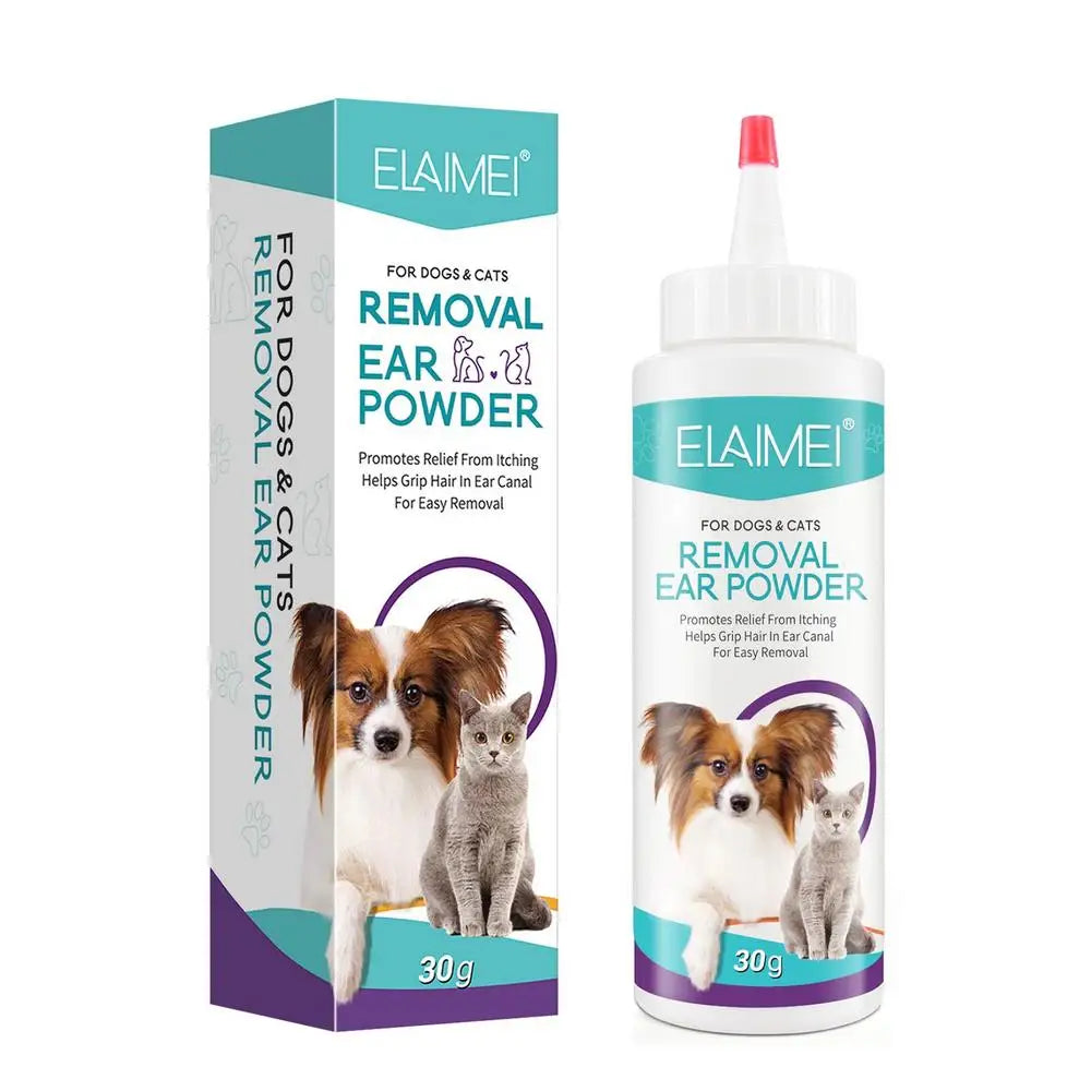 Dog Ear Powder 30G Ear Wash Powder Safe Dog Cleaner for Healthy Ears Odor Removal Pet Accessories Ear Cleaner for Rabbits Cats