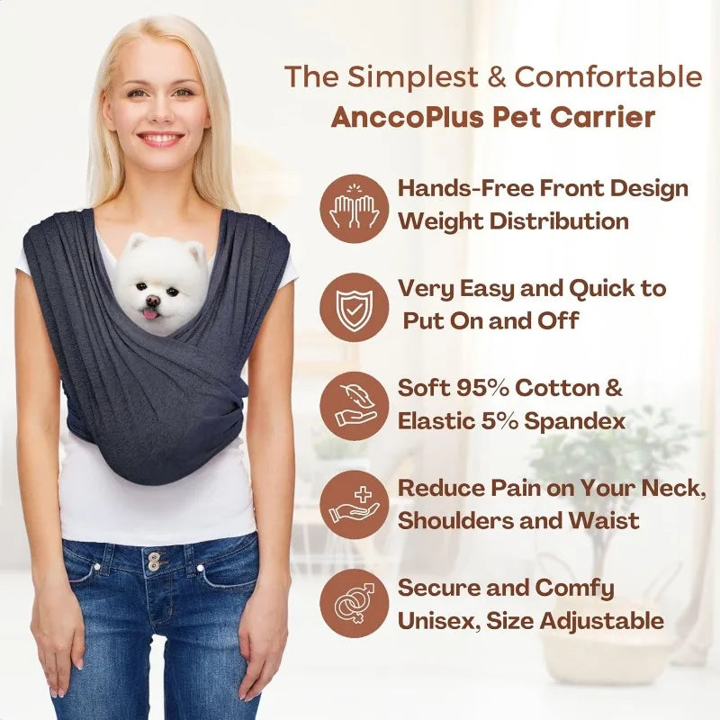 Dog Carrier for Small Dogs Front Facing Dog Carrier Sling Hands Free Cat Sling Size Adjustable Soft Cotton