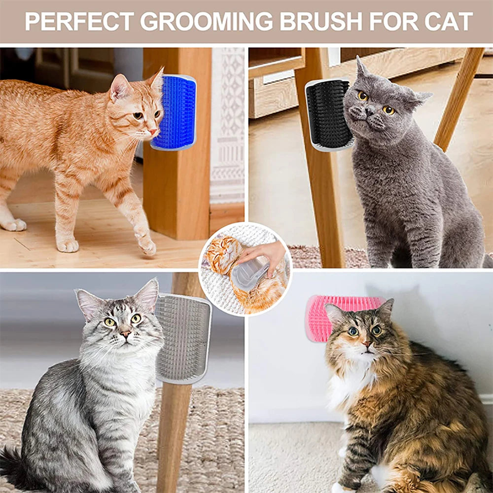 Cats Groomer Self Brush | Pet Massage Comb | Wall Corner Scratcher | Removable Self-Grooming Brush | Cat Cleaning Supplies