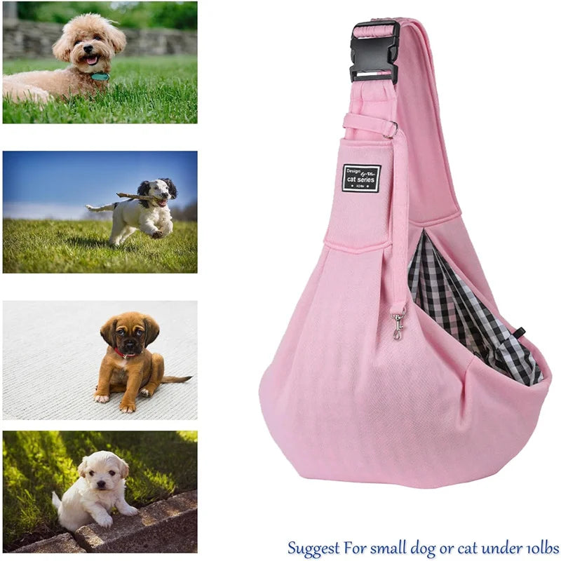 Adjustable Pet Carrier Sling Bag – Soft, Breathable Shoulder Tote for Small Dogs & Cats