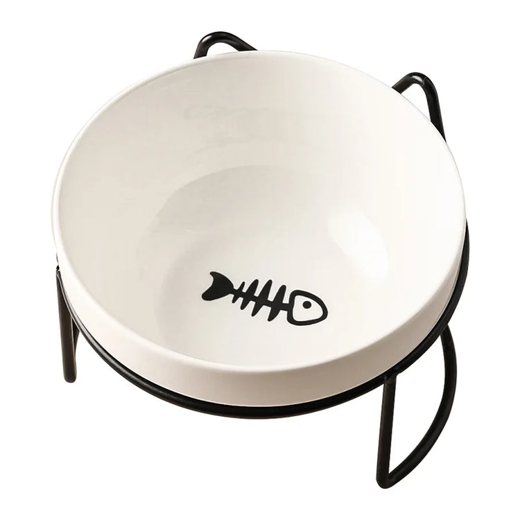 Ceramic Cat Bowl | Food & Water Bowl for Cats/Dogs | Double Ceramic Bowl Set | Cervical Protection | Pet Feeding Supplies