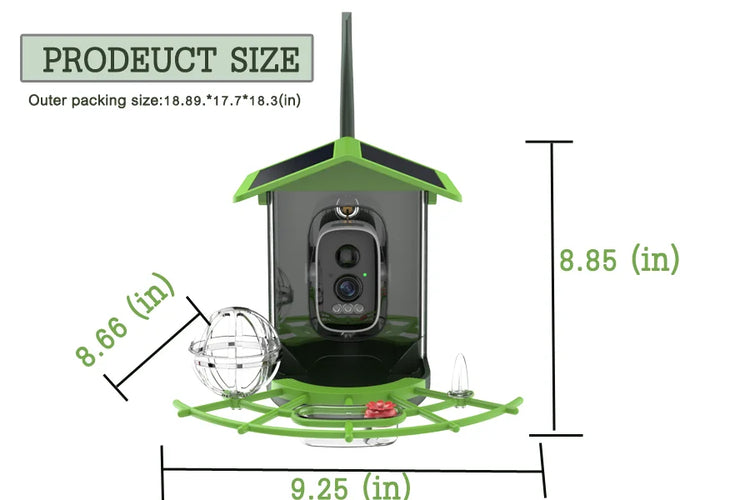 Bird Feeder Camera | 4MP 2K HD Bird Video Capture | Solar Powered WiFi Camera Feeder | Smart Birdwatching Device with Alerts | Outdoor Bird Observation Tool