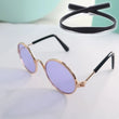 Cat Dog Sunglasses | Funny Pet Glasses - Round Metal Cat Classic Retro Sunglasses with Anti-Slip Belt | Pet Party Costume Photo Props