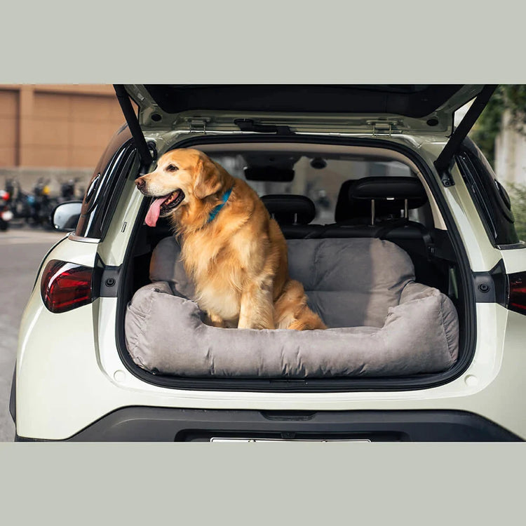 Large Dog Car Seat Carrier – Foldable Pet Travel Bed with Safety Straps & Washable Cover