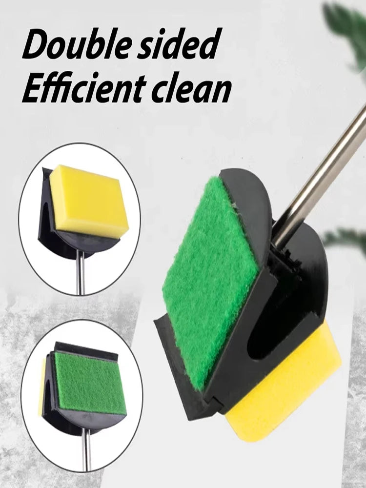Aquarium Fish Tank Cleaning Brush – Stainless Steel Handle with Non-Slip Grip for Glass & Plants
