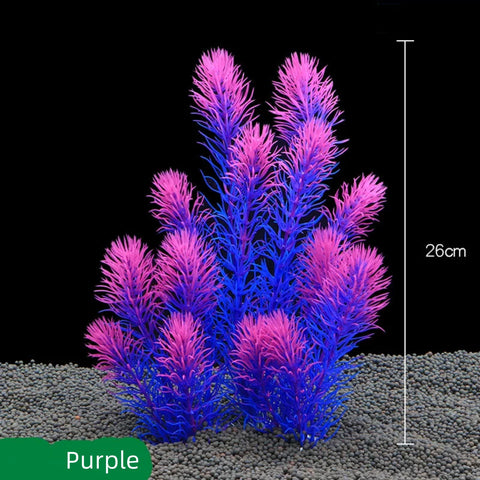 Artificial Aquarium Plants – Simulated Dog's Tail Grass with Ceramic Base, 26cm