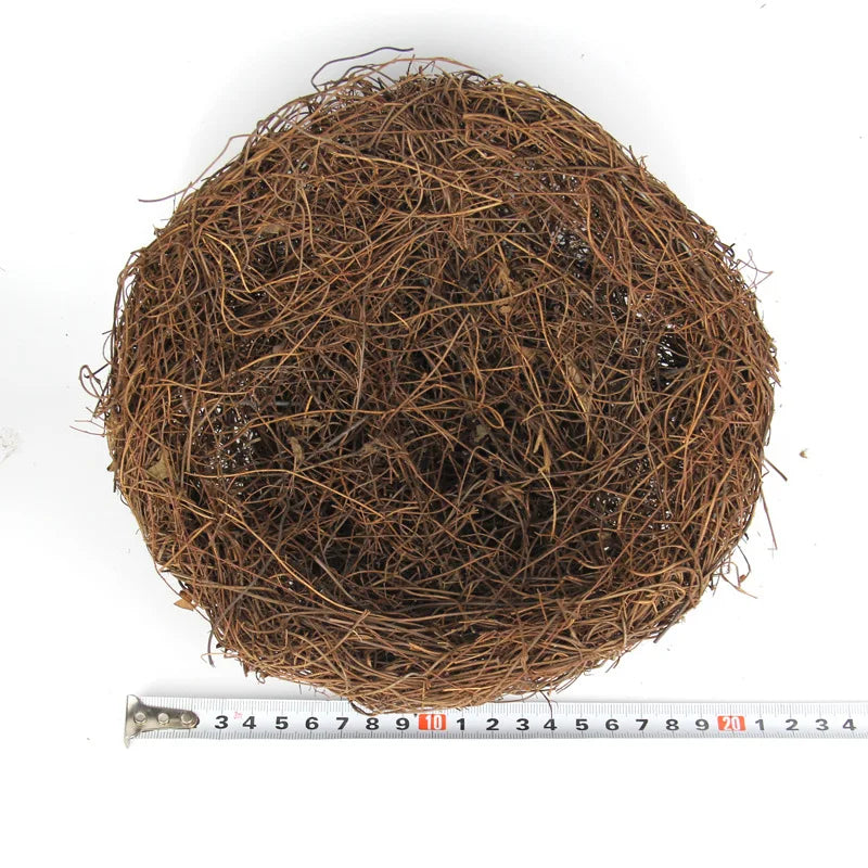Straw Round Rattan Bird Nest | Chewable Bedding Toy for Parrots, Pigeons & Cage Birds