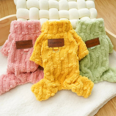 Cozy Fleece Jumpsuit for Small Dogs/Cats | Winter Pajamas for Chihuahua/Yorkie