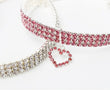New Cat Dog Collar | Three Row Elastic Rhinestone Pet Collars | Love Decoration Necklace | Puppy Kitten Ornament | Pets Supplies