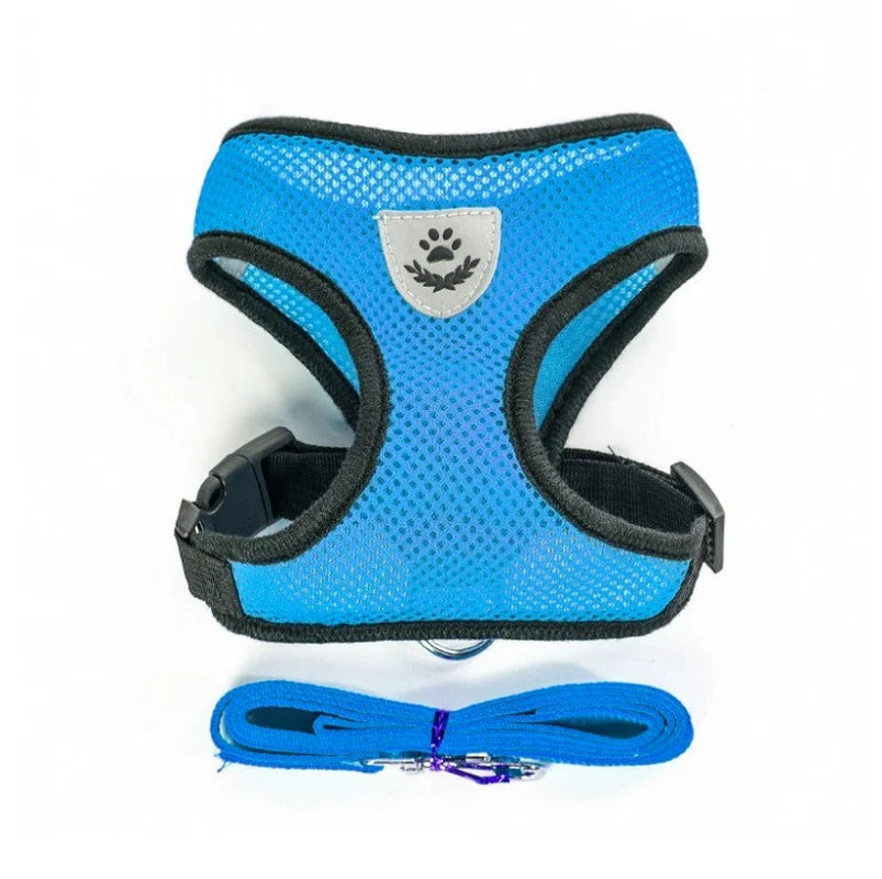 Cat Dog Harness With Lead Leash | Adjustable Vest | Polyester Mesh | Breathable Harnesses | Reflective Strap - Small Dog Cat Accessories