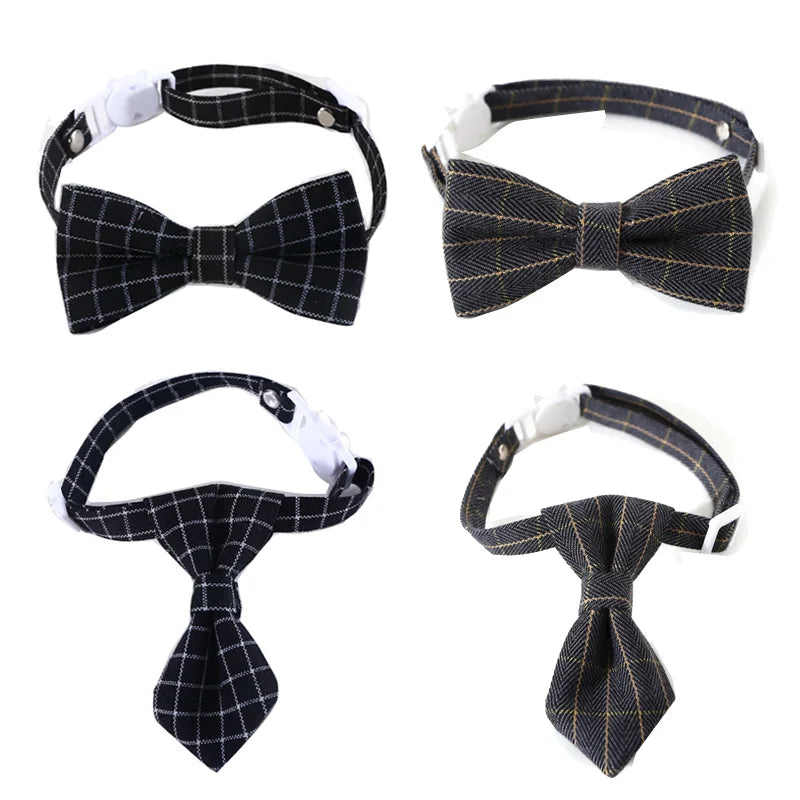 Pet Bow Tie | Adjustable Cat Neck Tie - Puppy Costume | Breakaway Small Dogs Bowtie Collar | Cats Grooming Ties | Party Accessories