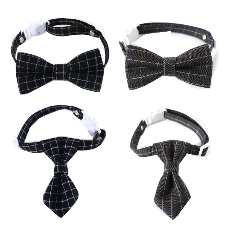 Pet Bow Tie | Adjustable Cat Neck Tie - Puppy Costume | Breakaway Small Dogs Bowtie Collar | Cats Grooming Ties | Party Accessories