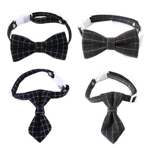Pet Bow Tie | Adjustable Cat Neck Tie - Puppy Costume | Breakaway Small Dogs Bowtie Collar | Cats Grooming Ties | Party Accessories