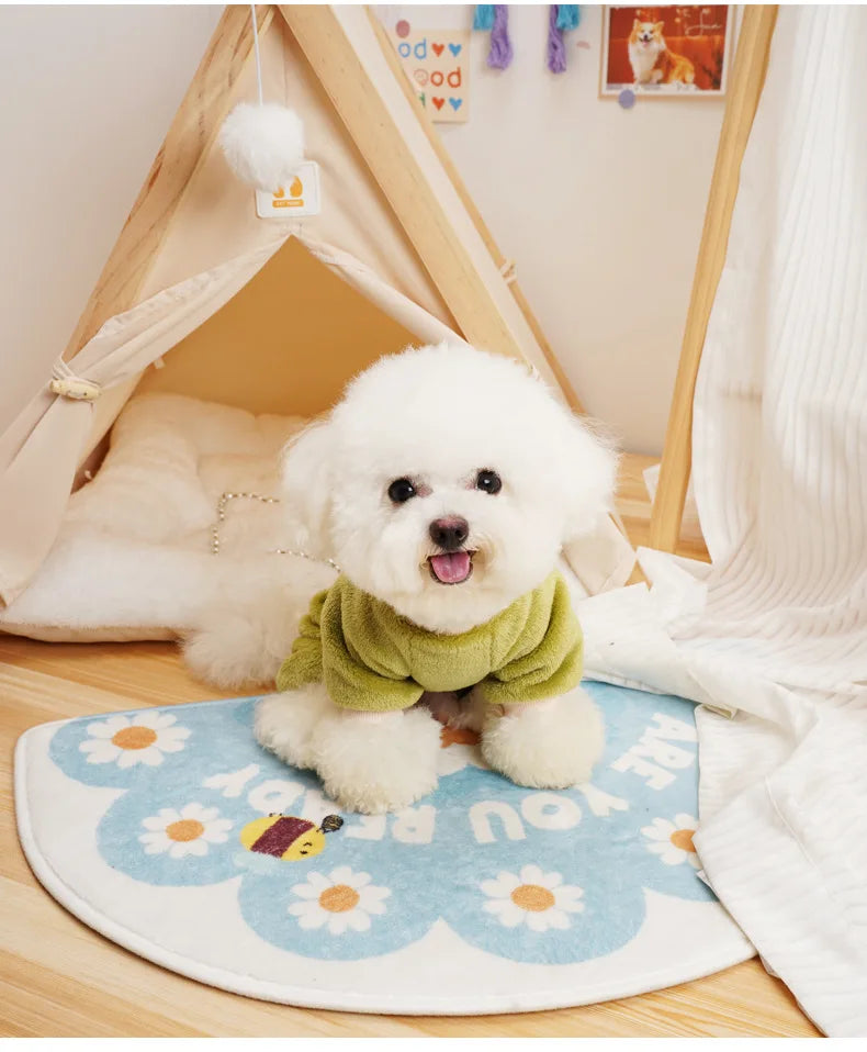 Fleece Warm Winter Dog Jumpsuit Pajamas for Small Dogs | Pomeranian Puppy Nightshirt & Cat Overalls