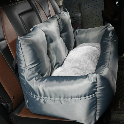 Large Dog Car Seat Carrier – Foldable Pet Travel Bed with Safety Straps & Washable Cover
