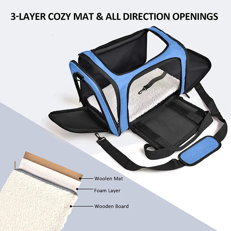 Airline Approved Soft-Sided Pet Carrier Backpack for Small Dogs and Cats