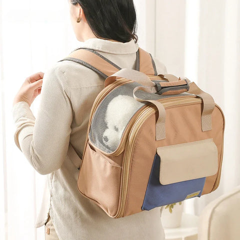 Pet Carrier Bag for Cats Travel Backpack/Transport for Dogs | Expandable Tunnel & Shoulder Strap Options