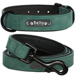 Custom Leather Dog Collar and Leash Set – Personalized, Durable, and Padded for Small to Large Dogs