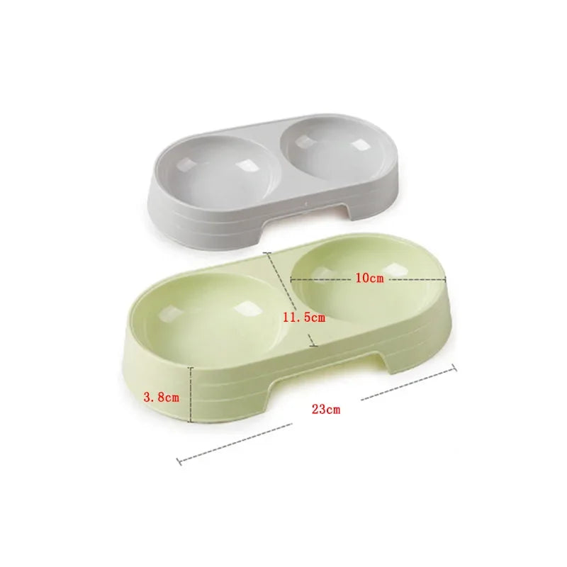 Double Pet Bowl for Small Dogs & Cats – Stainless Steel Food and Water Feeder with Non-Slip Base