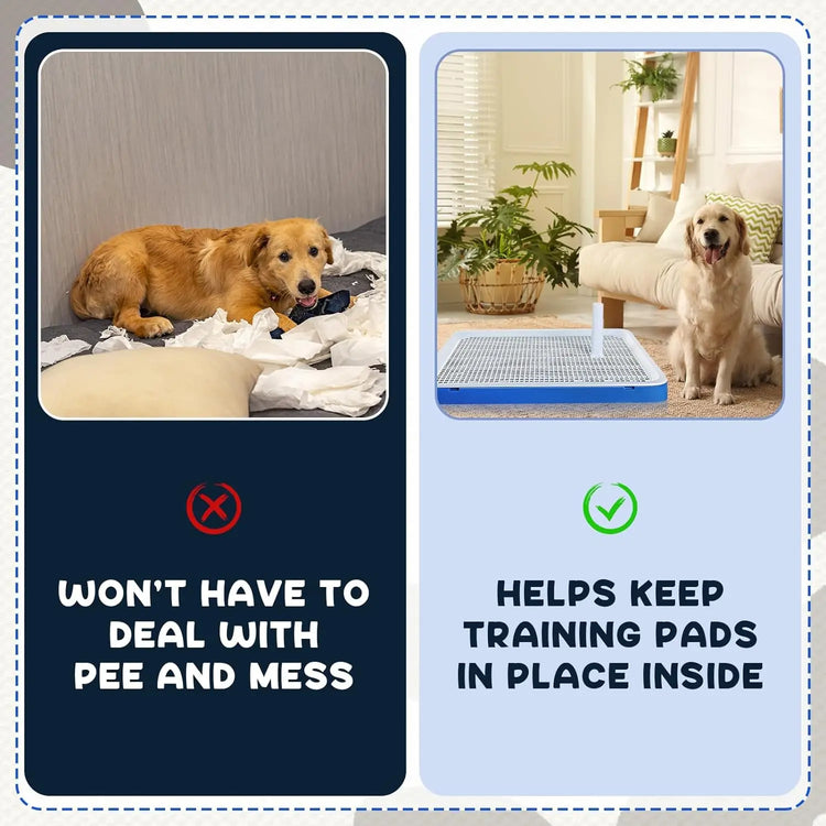 Reusable Dog Potty Training Tray – Non-Slip Puppy Pad Holder for Indoor & Outdoor Use