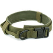 Durable Tactical Dog Collar With Padded Lining, Quick Release Buckle & Control Handle For Small To Large Dogs