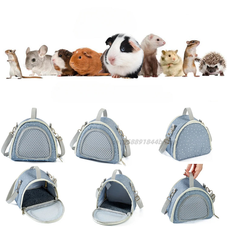 Portable Breathable Small Pet Carrier Bag – Travel Backpack for Hamsters, Guinea Pigs, Rabbits, Reptiles, and More