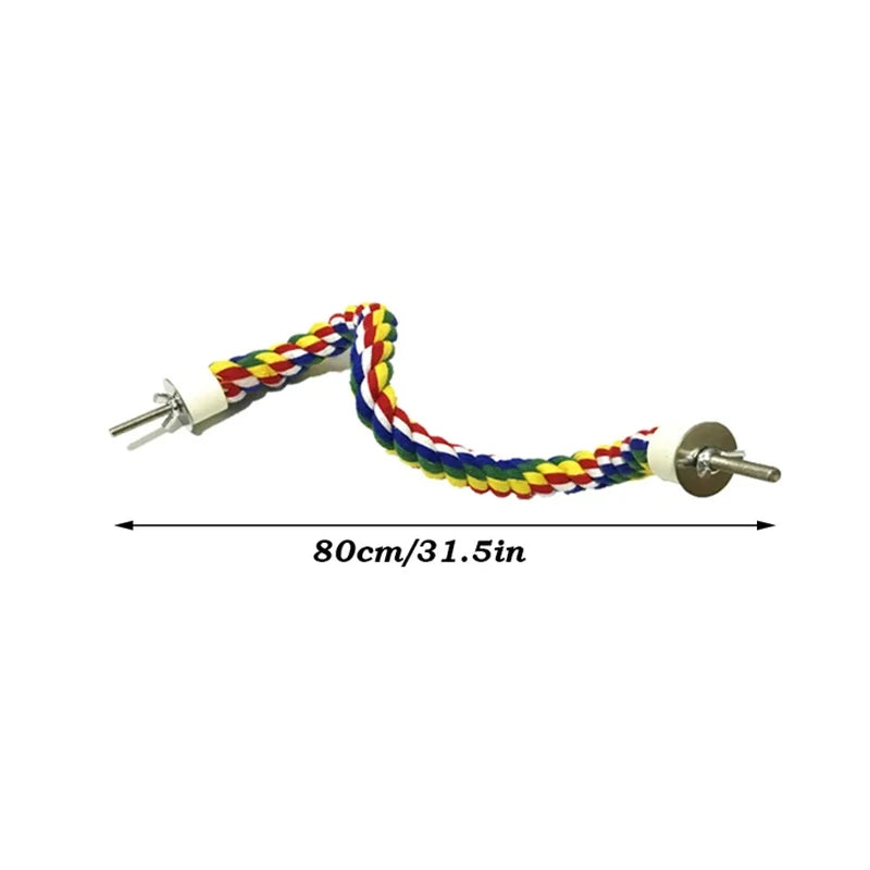 Parrot Bird Standing Toys | Cotton Rope Colorful Toy Chew Perches for Bird Cage | Woven Rope Bird Accessories | Parrot Toys