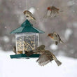 Wild Bird Feeder | Hanging Hexagonal Roof Pavilion | Semi-Automatic Garden Decoration | 1PCS