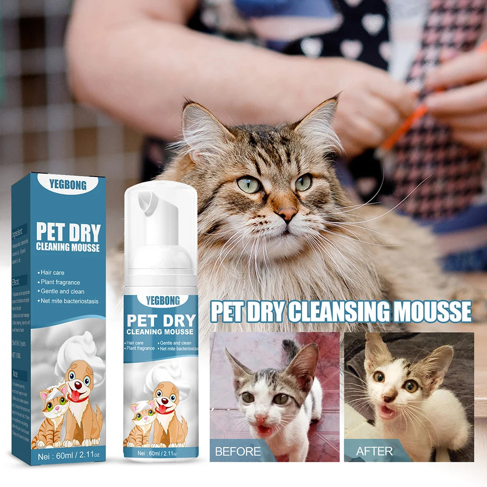 Portable Dog Waterless Cleaner – Deodorizing Cat Spray for Pet Cleaning and Travel Use