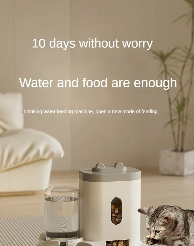 Automatic Pet Feeder with Water Dispenser | 2-in-1 Food & Water Station | For Cats & Small Dogs