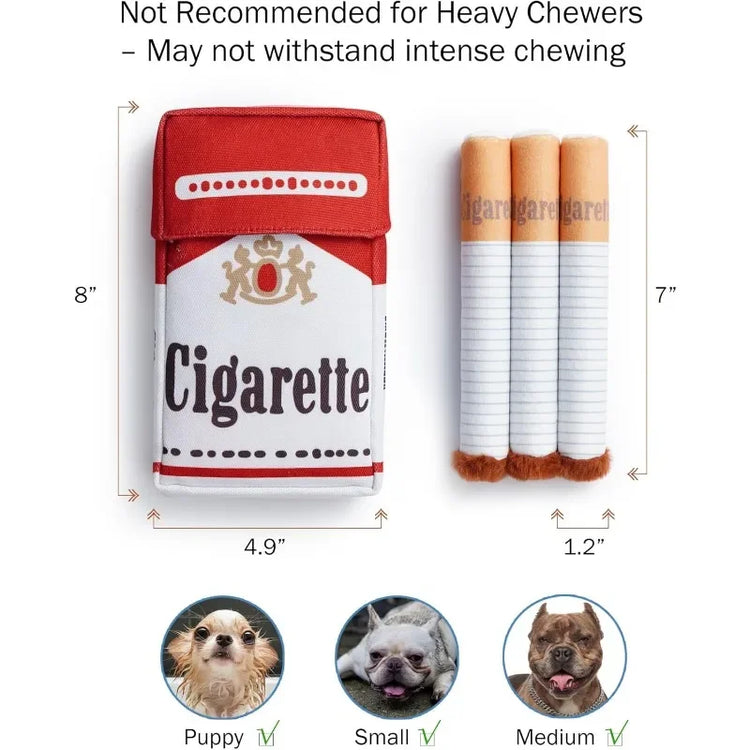 3-Pack Interactive Plush Cigarette Dog Toys with Box