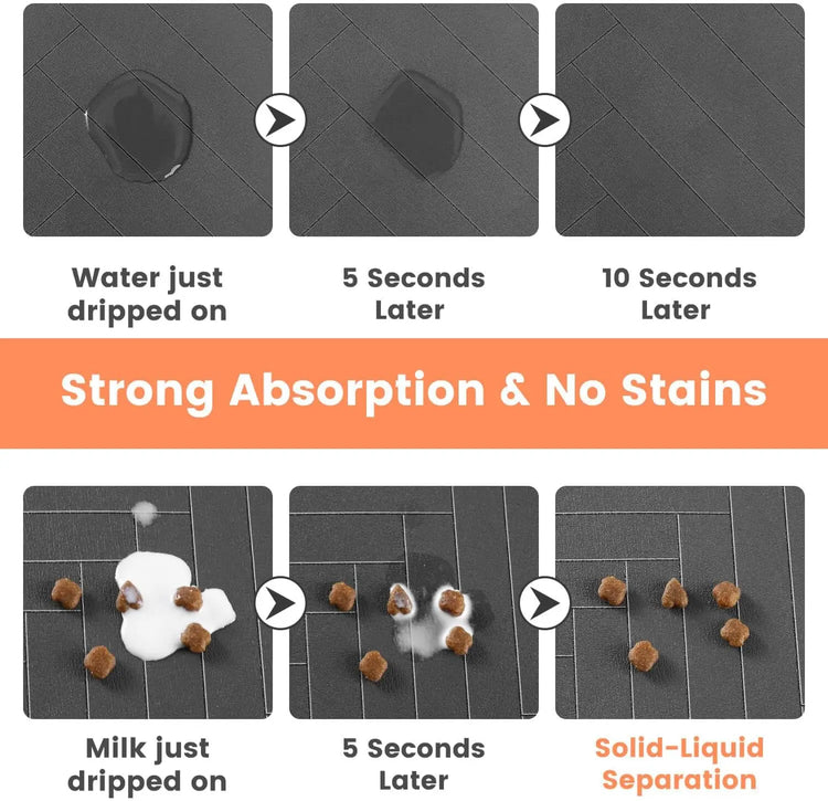 Pet Feeding Mat-Absorbent Pet Placemat for Food and Water Bowl | Waterproof Rubber Backing | Quick Dry Water Mat for Dog/Cat