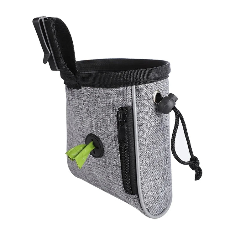 Dog Treat Training Pouch with Poop Bag Dispenser – Outdoor Pet Snack Bag for Toys, Kibble & Treats