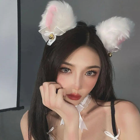 Cosplay Cat Costume Kit | Plush Accessories Set - Headband/Tail/Gloves/Necklace | Dress-Up | Party Wear | Halloween Outfit