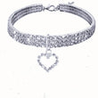 New Cat Dog Collar | Three Row Elastic Rhinestone Pet Collars | Love Decoration Necklace | Puppy Kitten Ornament | Pets Supplies