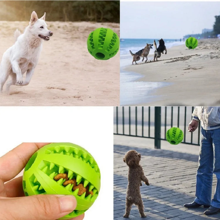 Interactive Rubber Dog Ball Toy – Chew, Clean Teeth & Snack Dispenser