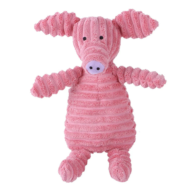 Corduroy Dog Toys – Animal Plush Squeaky Chew Toys for Small and Large Dogs