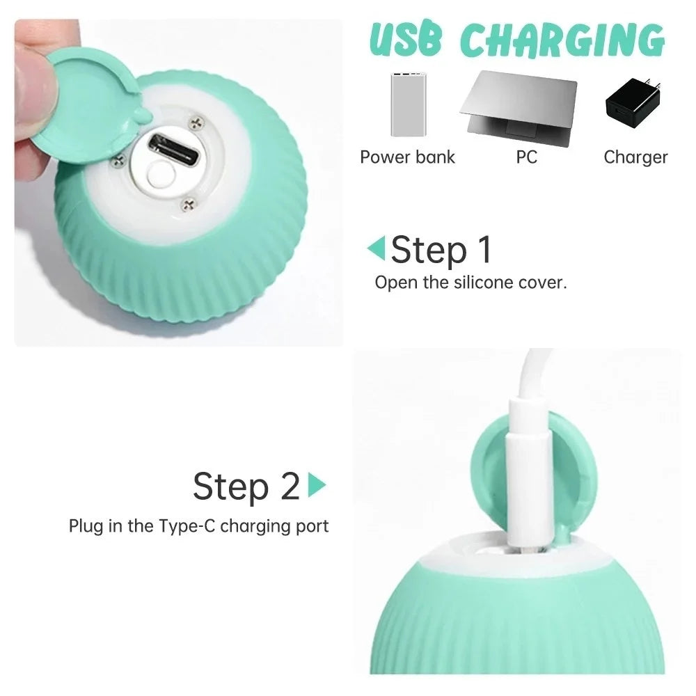 2023 NEW Electric Dog Toys | Smart Puppy Ball Toys For Cat | Small Dogs | Funny Auto Rolling Ball | Self-moving Puppy Games Toys | Pet Supplies