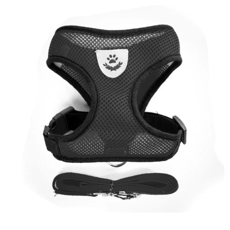 Cat Dog Harness With Lead Leash | Adjustable Vest | Polyester Mesh | Breathable Harnesses | Reflective Strap - Small Dog Cat Accessories