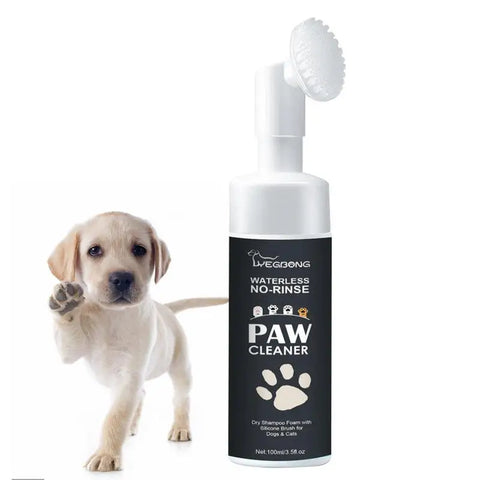 Pet Foot Cleaner Foam – Waterless Paw Cleaner with Silicone Brush for Dogs & Cats