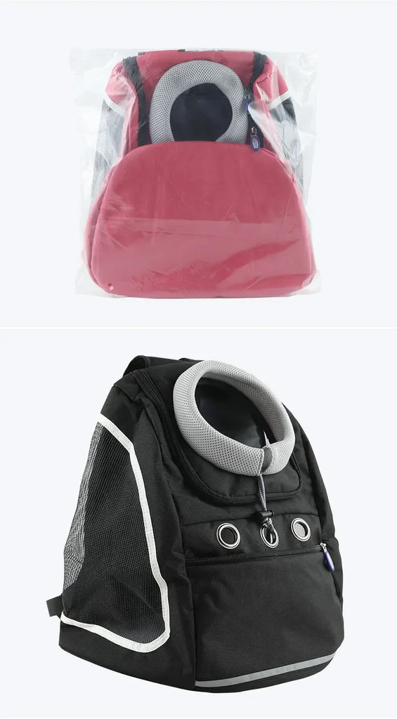 Portable Breathable Dog & Cat Carrier Backpack – Travel Pet Bag with Mesh Window and Adjustable Straps