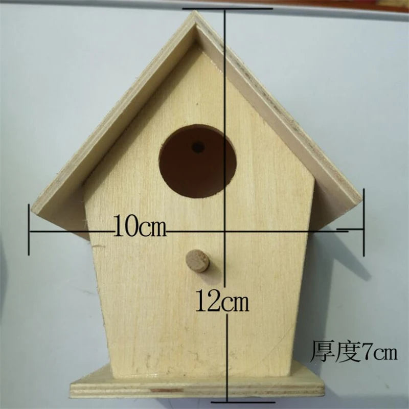 Wooden Mini Birdhouse | Hanging Outdoor Nest Box for Small Birds | Garden Yard Bird Cage Décor – 3 Size Options