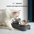 Cat Bowl | Lovely Creative Inclined Feeder | Kitten Puppy Food Bowl | Stainless Steel Pet Dish | 15° Tilt Neck Protector | Anti-Slip Dog Cat Feeder