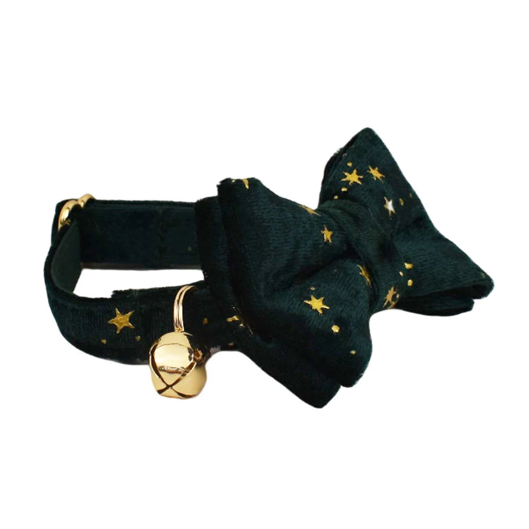 Cat Collar Bowknot | Adjustable Safety Personalized Pet Collar - Customized Name | Soft Corduroy with Bell