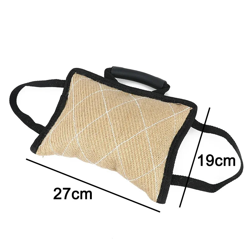 Dog Training Bite Tug Pillow Sleeve with 2 Rope Handles – Durable Chewing Toy for Malinois, German Shepherd, Rottweiler